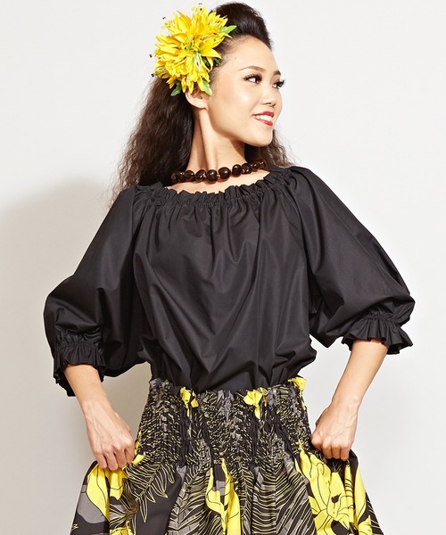 ブラウス シャツ 「Maunaloa」パフ7分袖ブラウス レディース