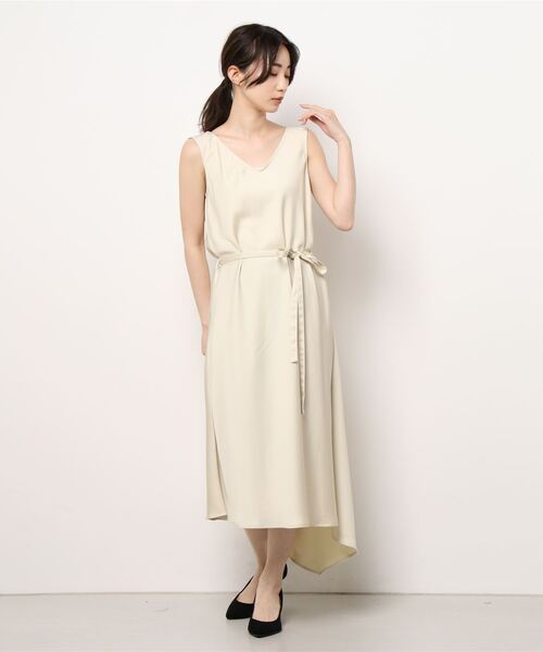 【美品】イッセイミヤケ ニットポンチョ バイカラー ライン スクエア DRESSLAVE ワンピース knit poncho×satin layered dress(バイ
