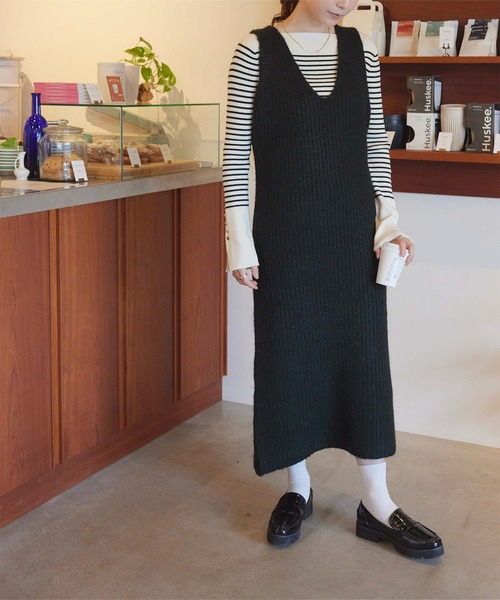ニット ワンピース ニットワンピース Vネック ElegChic ワンピース Vネックニットワンピース : ZOZOTOWN Yahoo