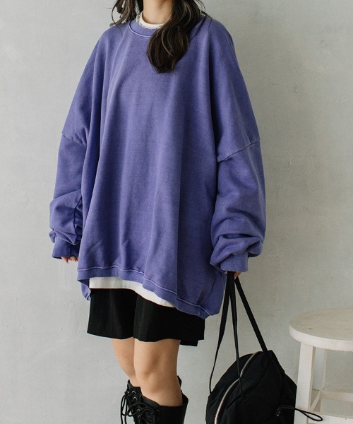 トレーナー スウェット color pigment sweat/カラーピグメントスウェット ユニセックス着用可能(メンズ着用画像有) レディース メン color pigment sweat/カラーピグメントスウェット ユニセックス