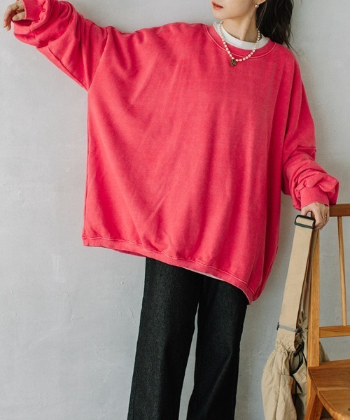 トレーナー スウェット color pigment sweat/カラーピグメントスウェット ユニセックス着用可能(メンズ着用画像有) レディース メン
