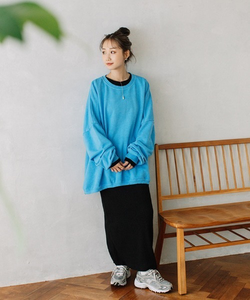 トレーナー スウェット color pigment sweat/カラーピグメントスウェット ユニセックス着用可能(メンズ着用画像有) レディース メン トレーナー スウェット color pigment sweat/カラーピグメント