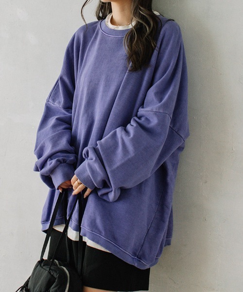 トレーナー スウェット color pigment sweat/カラーピグメントスウェット ユニセックス着用可能(メンズ着用画像有) レディース メン トレーナー スウェット color pigment sweat/カラーピグメント