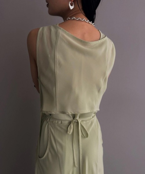 Ameri ワンピース MEDI 2WAY ATTRACT LAYERED SHEER DRESS