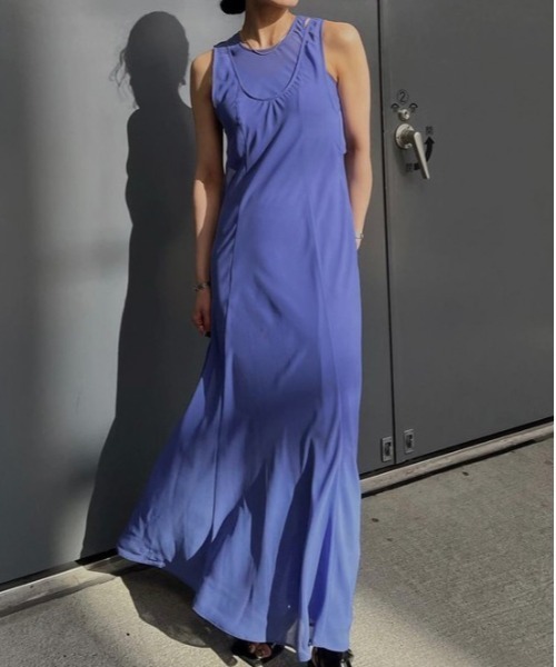 Ameri ワンピース MEDI 2WAY ATTRACT LAYERED SHEER DRESS
