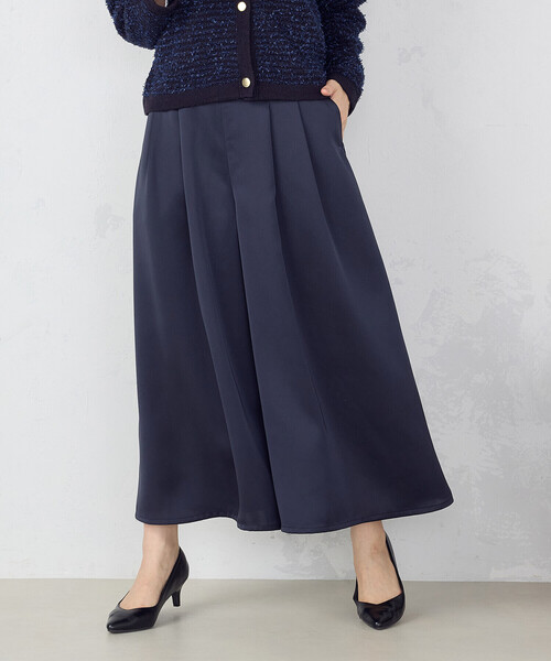 パンツ ポリエステルサテン ガウチョパンツ レディース : ZOZOTOWN