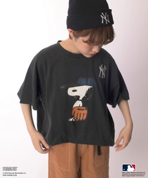 【お値下げ】ドジャースコラボ　SNOOPYTシャツ Lサイズ DOUBLE NAME tシャツ MLB×PEANUTSコラボ POPCORN BIG TEE