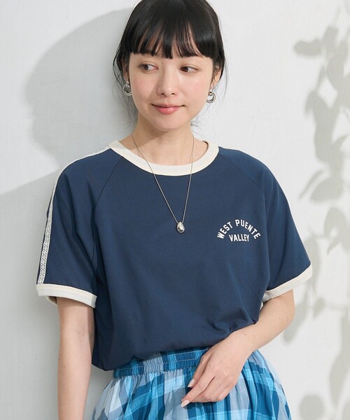 FREAK'S STORE tシャツ レースライン リンガーTシャツ
