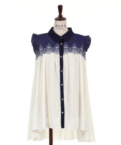 axes femme（アクシーズ ファム） ノースリーブシャツ MEDIUM ブラック