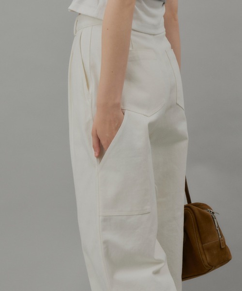 GIUNON カーペンターワイドパンツ ホワイト GIUNON パンツ carpenter wide pants / カーペンターワイド