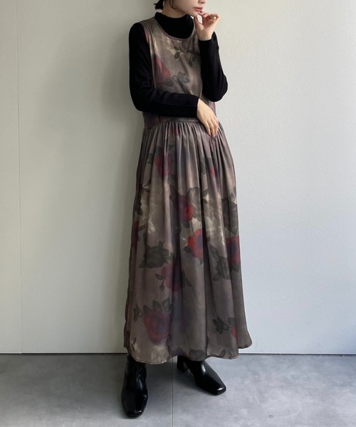 ap retro ワンピース フラワープリントワンピース : ZOZOTOWN