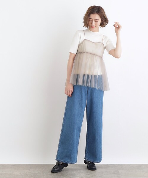 grove チュールキャミ×リブニットセット レディース : ZOZOTOWN Yahoo  