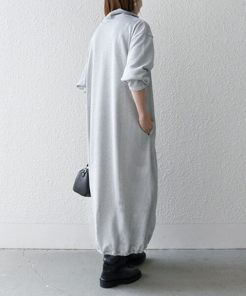 SHIPS any ワンピース any:「手洗い可能」ラメ 裏毛 ハイネック