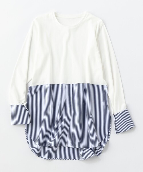 tシャツ 「洗える/抗菌防臭」シャツコンビレイヤードTシャツ レディース UNFILO tシャツ 「洗える/抗菌防臭」シャツコンビレイヤードT