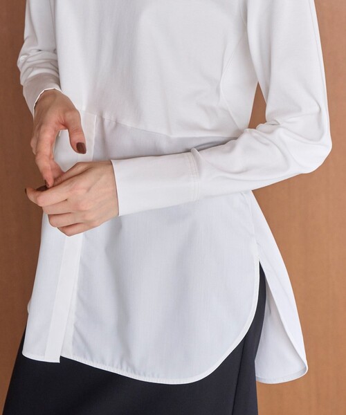 tシャツ 「洗える/抗菌防臭」シャツコンビレイヤードTシャツ レディース UNFILO tシャツ 「洗える/抗菌防臭」シャツコンビレイヤードT