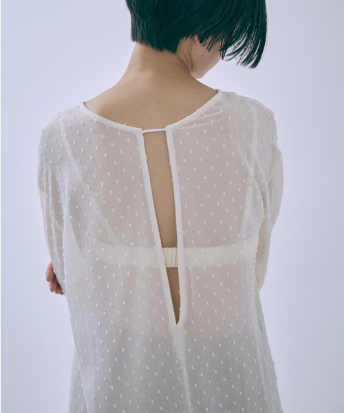 ブラウス シャツ Sheer Dot Tunic レディース