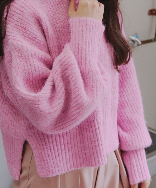 NKNIT ンニット セーター ベビーピンク titivate（ティティベイト） ニット セーター ベーシッククルーニット