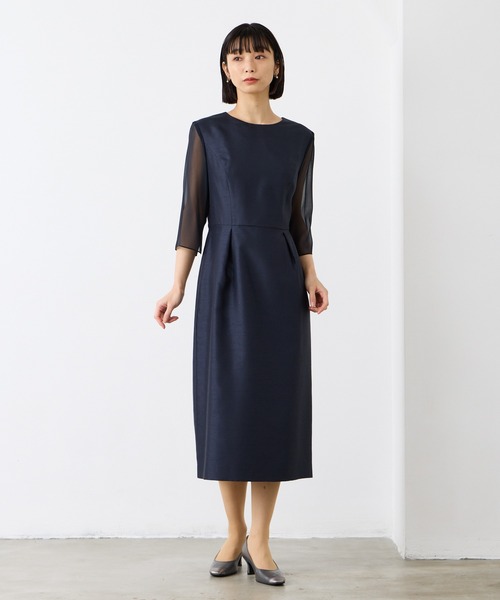 AIMER（エメ） ドレス 袖シフォンシャンタンタイトラインドレス 結婚式