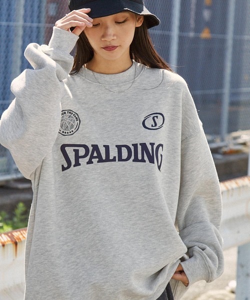トレーナー スウェット UNISEX アウトリンキングビッグスウェット レディース SPALDING トレーナー スウェット SPALDING/スポルディング 別注