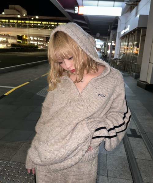 nutemperor sweat hoodieパーカー NUTEMPEROR / ナットエンペラー - MESH EMBROIDERY HOODIE (NAVY