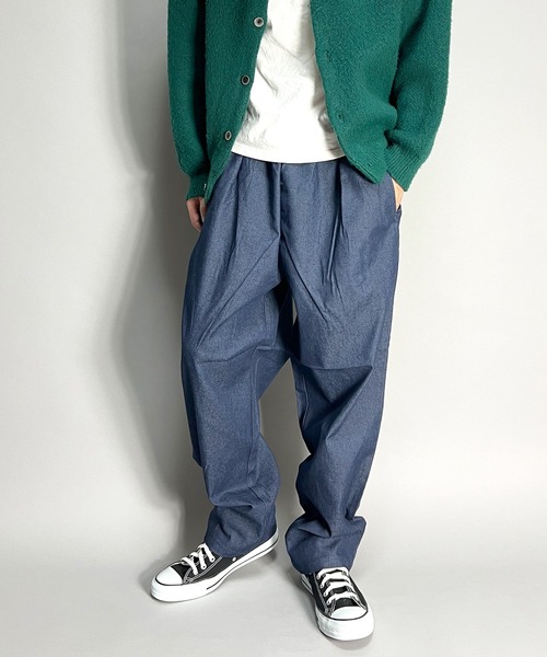 早い者勝ち(即完売)ballsybrothersデニム ワイドパンツ BEATJIVE ジーンズ デニム シェフパンツ メンズ ボトムス タック