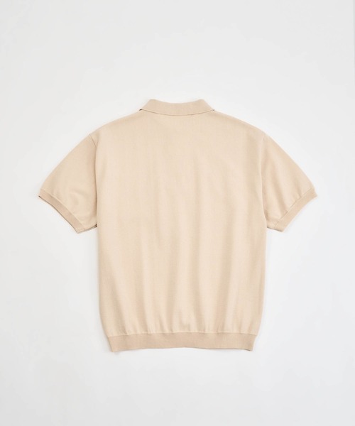 極美品 45rpm& ベージュ プルオーバー シャツ ポロシャツ 半袖 CRAFSTO（クラフスト） ポロシャツ 半袖 ハーフジップ襟付き半袖P/O