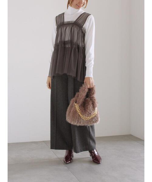 Te chichi ブラウス シャツ 前後2WAYチュールレイヤードベスト