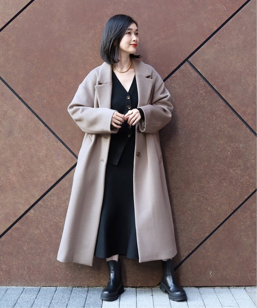 「journal standard L'essage」 チェスターコート 36 パープル レディース_画像2