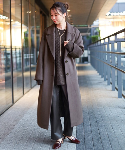 「journal standard L'essage」 チェスターコート 36 パープル レディース_画像4