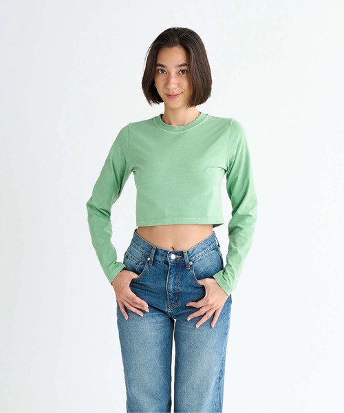 ROXY tシャツ SUN CHASERS L/S /ロキシーバックプリントクロップド