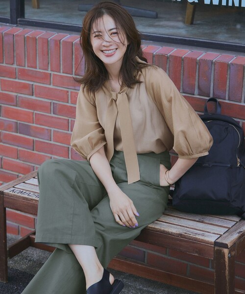 美品 2025SS 23区 【洗える】スラブツイルストレッチ ワイド パンツ M 23区 パンツ 「洗える」スラブツイルストレッチ ワイド