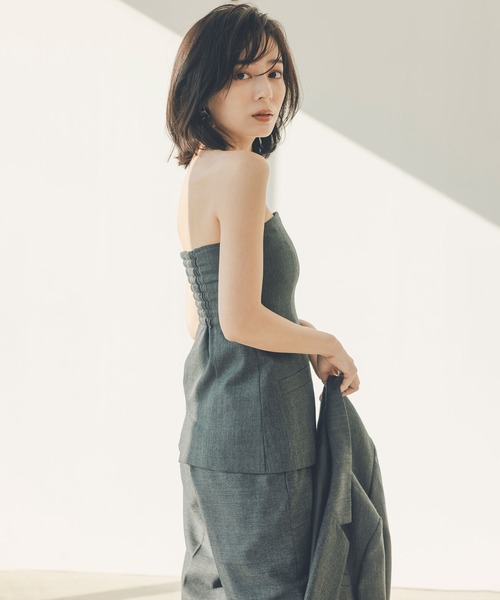 anuans（アニュアンス） パンツ スプリングウールワイドパンツ