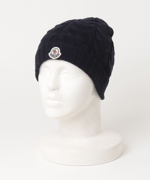 MONCLER（モンクレール） ワンポイントニットキャップ M ネイビー