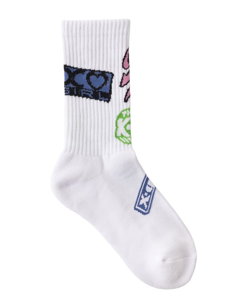 (◍︎•ᴗ•◍︎)様专用 X-girl 靴下 FACE EMBROIDERY RIB SOCKS レディース : ZOZOTOWN