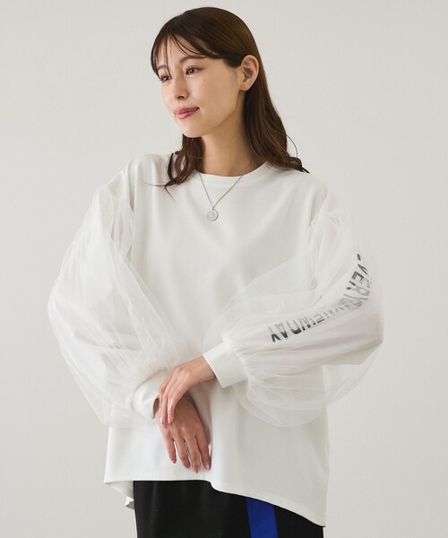 tシャツ 裾ふんわりチュールプルオーバー レディース JAYRO tシャツ 裾ふんわりチュールプルオーバー レディース