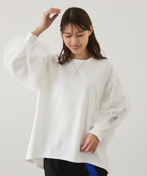 tシャツ 裾ふんわりチュールプルオーバー レディース JAYRO tシャツ 裾ふんわりチュールプルオーバー レディース