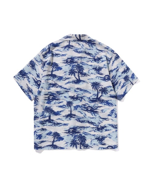 A BATHING APE シャツ PALM TREE CAMO OPEN COLLAR POCKET SS SHIRT  