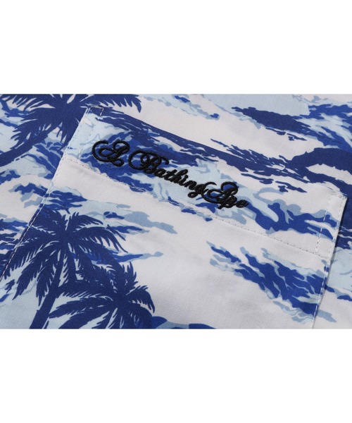 A BATHING APE シャツ PALM TREE CAMO OPEN COLLAR POCKET SS SHIRT  