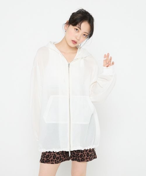JEANASIS パーカー 「Les Fleurs」メッシュZIPパーカー/455516