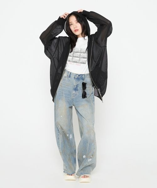 JEANASIS パーカー 「Les Fleurs」メッシュZIPパーカー/455516