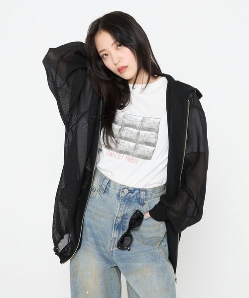 JEANASIS パーカー 「Les Fleurs」メッシュZIPパーカー/455516