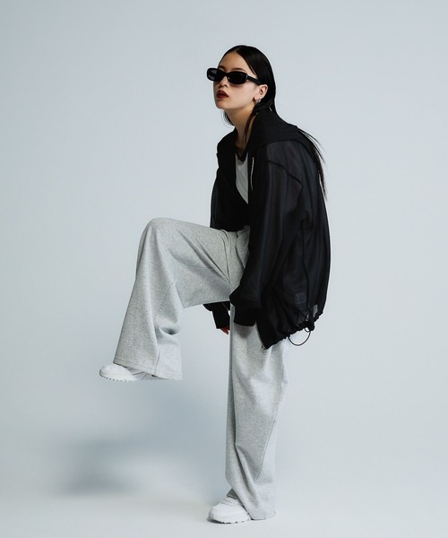 【Les Fleurs】メッシュ ZIP パーカー ホワイト Les Fleurs】メッシュZIPパーカー/455516（パーカー）｜JEANASIS