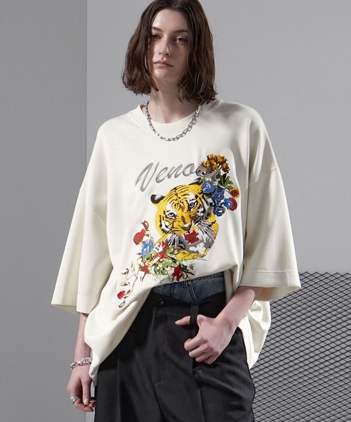 ENDER PRODUCTS tシャツ タイガー刺繍 ビッグシルエットクルーネックT 