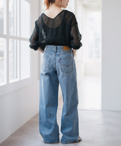 リーバイス×スピックアンドスパン　ワイドデニムパンツ Levi's / リーバイス Spick 別注SMU RIBCAGE WIDE LEG