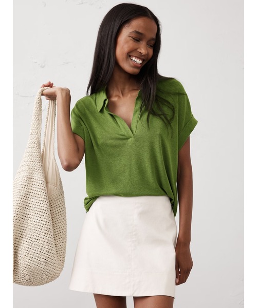 BANANA REPUBLIC ポロシャツ ポロ FACTORY STORE リネンブレンド