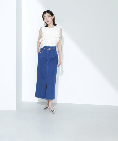 ☆各サイズ1点☆関税送料込【PATOU】ベルテッド デニムスカート NATURAL BEAUTY BASIC デニムスカート ベルテッドデニムスカート