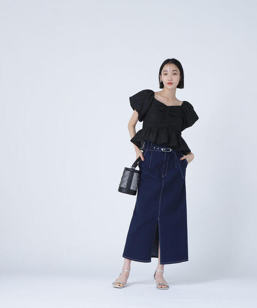 ☆各サイズ1点☆関税送料込【PATOU】ベルテッド デニムスカート NATURAL BEAUTY BASIC デニムスカート ベルテッドデニムスカート