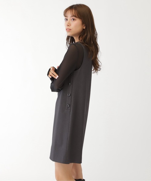 JILL BY JILLSTUART♡襟付きノースリーブワンピース♡M コルセットリブ襟付きニットワンピース | JILL by JILL STUART