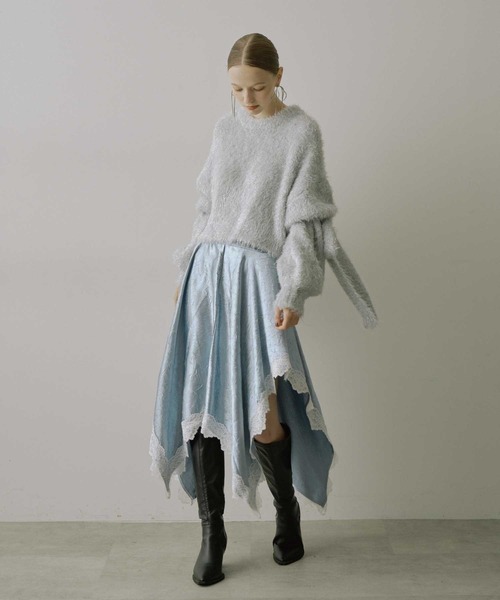 VIOLETTA（ヴィオレッタ） スカート ワッシャーサテンハンカチーフヘム