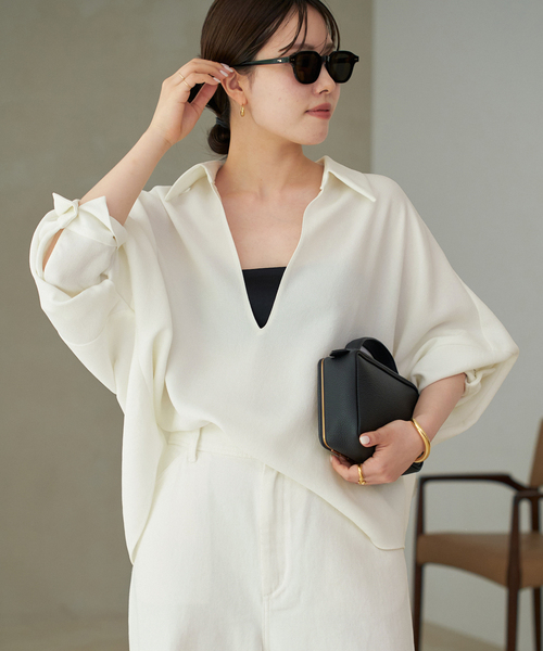 ブラウス シャツ 「追加」ETTE SKIPPER ブラウス レディース plage ブラウス シャツ 「追加」GEORGETTE SKIPPER レディース